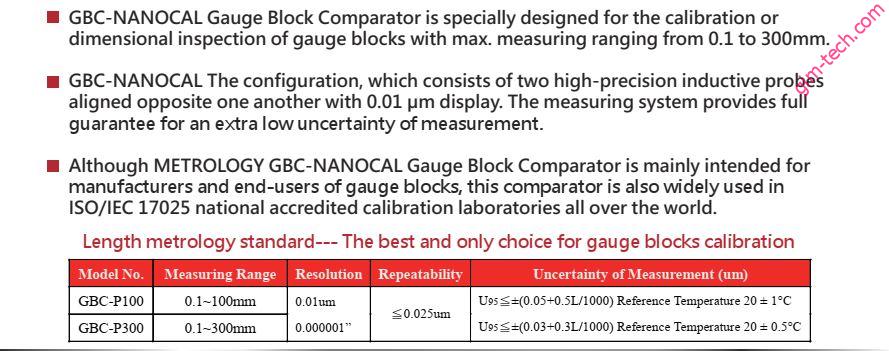 metrology gbc p100 gbc p300 gauge block comparator 1